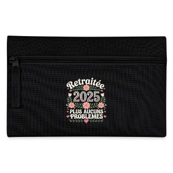 Retraitée 2025 plus aucuns problèmes motif floral - Trousse - noir - Devant