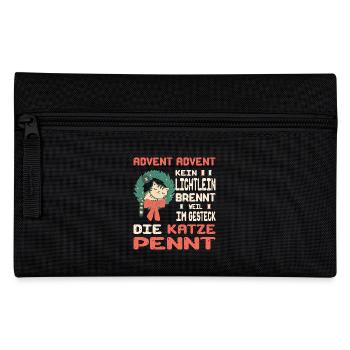 Adventszeit mit Katze - Federtasche - Schwarz - Vorne