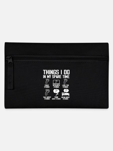 Storm Chaser Tornado Chasing Funny Twister Chasers - Pencil Case - black