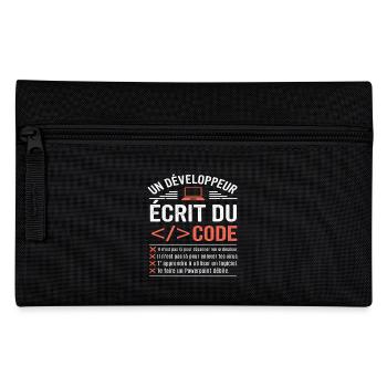 Un développeur écrit du code humour programmation - Trousse - noir - Devant
