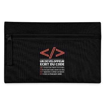 Un développeur écrit du code humour programmation - Trousse - noir - Devant