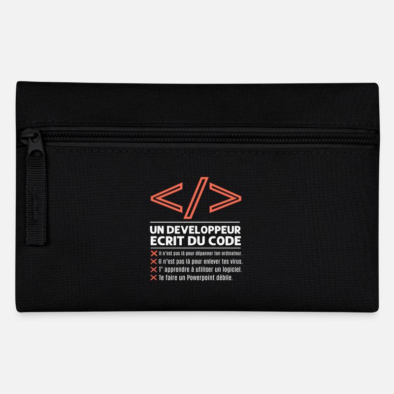 Un développeur écrit du code humour programmation - Trousse - noir