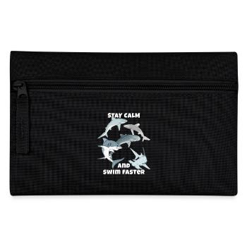 Stay calm and swim faster - Pencil Case - black - Front