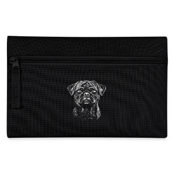 Mops Portrait Hunde Hund - Federtasche - Schwarz - Vorne