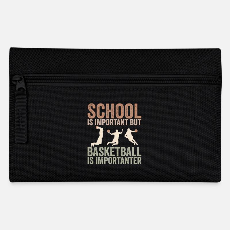 Schule ist wichtig, aber Basketball ist noch wichtiger - Federtasche - Schwarz