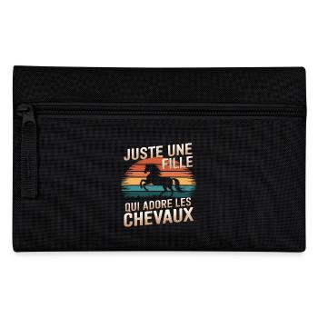 Juste Une Fille Qui Adore Les Chevaux Cadeau - Trousse - noir - Devant