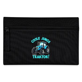 Coole Jungs fahren Traktor Trecker Junge - Federtasche - Schwarz - Vorne