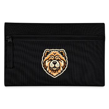 Chow Chow Gesicht Cartoon Hund Design - Federtasche - Schwarz - Vorne