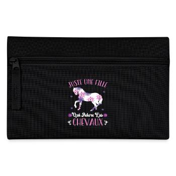 Juste Une Fille Qui Adore Les Chevaux Cadeau - Trousse - noir - Devant