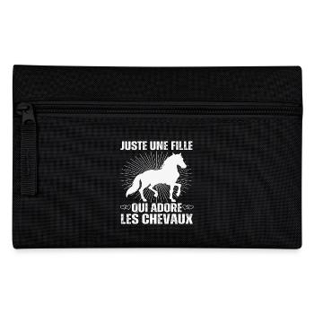 Juste Une Fille Qui Adore Les Chevaux Cadeau - Trousse - noir - Devant
