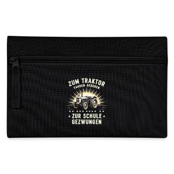 Traktor-Herzschlag - Bauern-Witz - Federtasche - Schwarz - Vorne