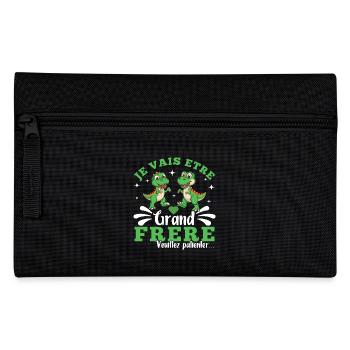 Grand Frère Annonce Naissance Cadeau Dinosaure - Trousse - noir - Devant