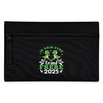Grand Frère 2025 Annonce Grossesse Cadeau Dino - Trousse - noir - Devant