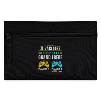 Futur Grand Frère Annonce Naissance Geek Gamer - Trousse - noir - Devant