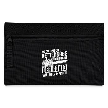 Der König will Holz machen-Holzfäller Kettensäge - Federtasche - Schwarz - Vorne