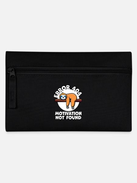 Faultier - Error 404 motivation not found - Federtasche - Schwarz