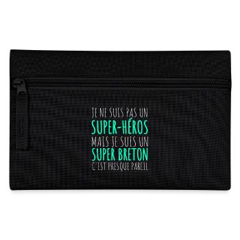 Je Suis Un Super Breton Humour Fierté Bretonne - Trousse - noir - Devant