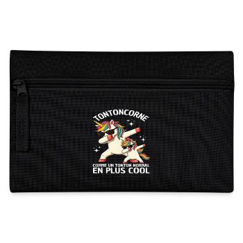 Tontoncorne Humour Tonton Oncle Licorne Dab Cadeau - Trousse - noir - Devant