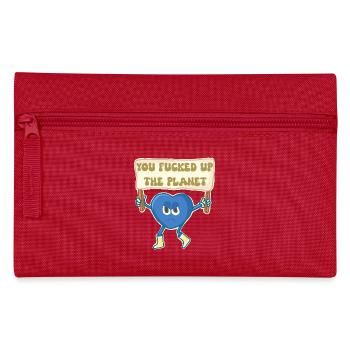 Climate activist retro mascot - Pencil Case - red - Front