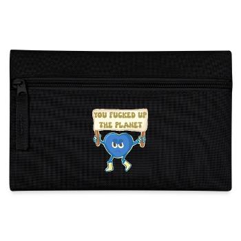 Climate activist retro mascot - Pencil Case - black - Front