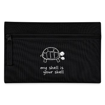 Cute Sharing Turtle - My Shell Is Your Shell - Pencil Case - black - Front