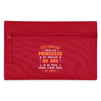 Woman Princess Birthday 20 Years - Pencil Case - red - Front
