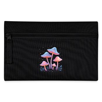 Mystische Waldkunst mit Pilzen - Federtasche - Schwarz - Vorne
