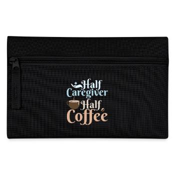 Half Caregiver Half Coffee Carer Caregiving - Pencil Case - black - Front