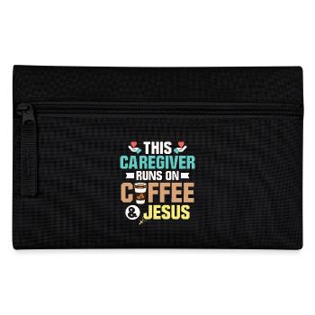 This Caregiver Runs On Coffee & Jesus Carer Caregi - Federtasche - Schwarz - Vorne