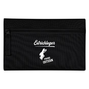 Estrichleger Frohe Ostern Oster Outfit Bodenleger - Federtasche - Schwarz - Vorne
