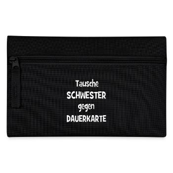 Tausche Schwester gegen Dauerkarte - Fußball - Federtasche - Schwarz - Vorne