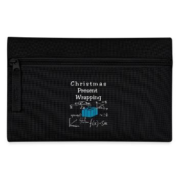 Funny Math Christmas Present Wrapping - Pencil Case - black - Front