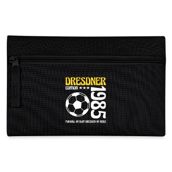 Dresdner Geburtstag 1985 Fußball Geschenk - Federtasche - Schwarz - Vorne