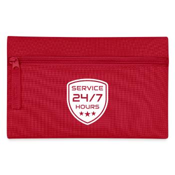 Professionelles 24/7 Support-Service-Logo. 24 Stunden s - Federtasche - Rot - Vorne