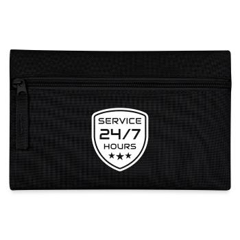 Professionelles 24/7 Support-Service-Logo. 24 Stunden s - Federtasche - Schwarz - Vorne