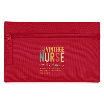 Vintage Nurse Definition Funny Registered Nursing - Pencil Case - red - Front