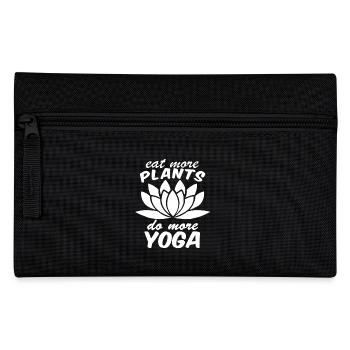 Cute Eat More Plants Do More Yoga - Pencil Case - black - Front