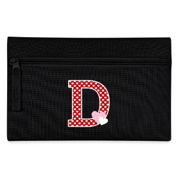 Buchstabe D Herz - Federtasche - Schwarz - Vorne