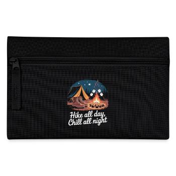 Hike All Day, Chill All Night – Camping Adventure - Pencil Case - black - Front