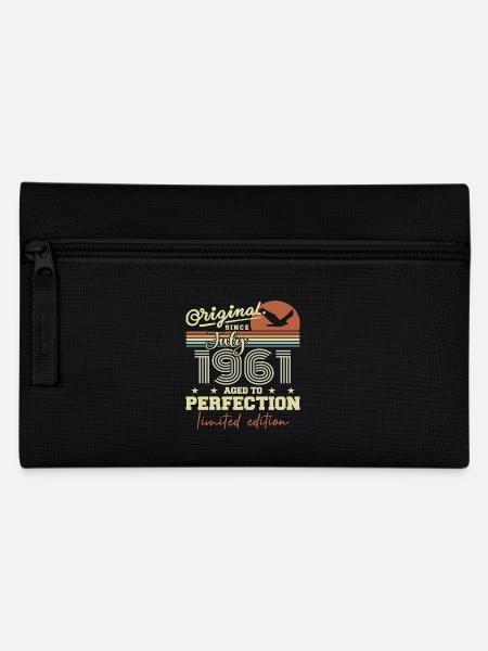 July 1961 Retro Birthday Born in July 1961 - Pencil Case - black