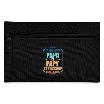 Deux Papa J'Ai et Papy Titres Grand Père - Trousse - noir - Devant
