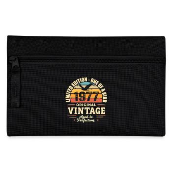 1977 Geburtstagsgeschenk Jahrgang 1977 Retro 1977 - Federtasche - Schwarz - Vorne