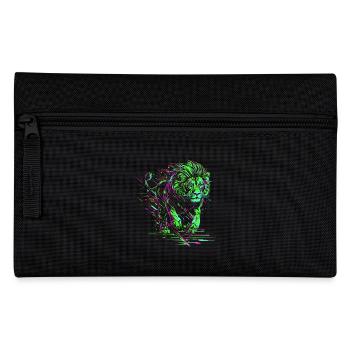 Lion courant Tête de Lion Coloré Prédateur Animal Sauvage - Trousse - noir - Devant