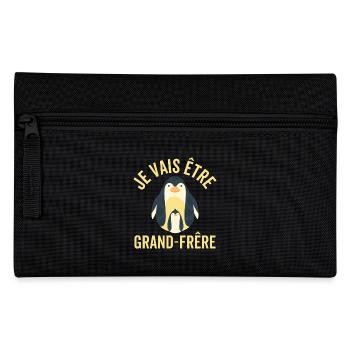 Je Vais Être Un Grand Frère pingouins - Trousse - noir - Devant
