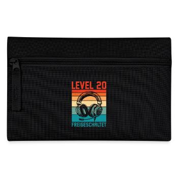 20. Geburtstag Männer Gamer Level 20 Unlocked - Federtasche - Schwarz - Vorne
