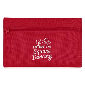 Ich wäre lieber beim Square Dancing - Federtasche - Rot - Vorne