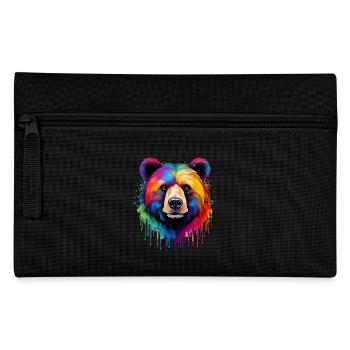 Ours aux couleurs de l’arc-en-ciel - Trousse - noir - Devant