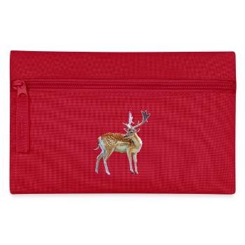 Watercolor deer with antlers - Pencil Case - red - Front