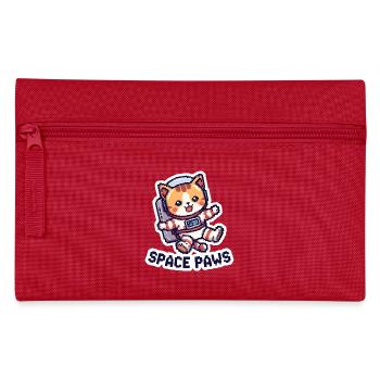 Space Paws – Pixel Cat in Space - Pencil Case - red - Front