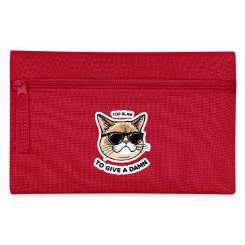 Too Glam Cat Sticker Cool Design - Pencil Case - red - Front